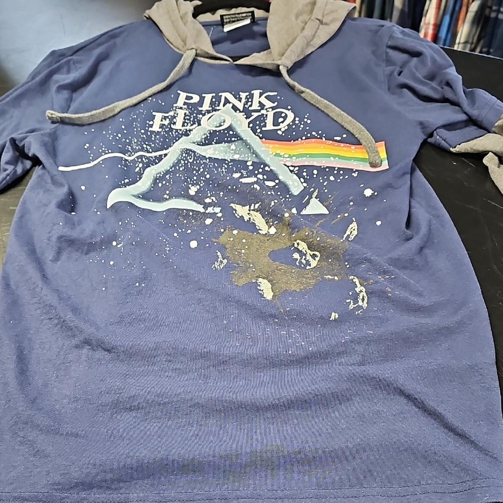Pink Floyd Adult Size Small Navy and Gray Hoodie T-Shirt